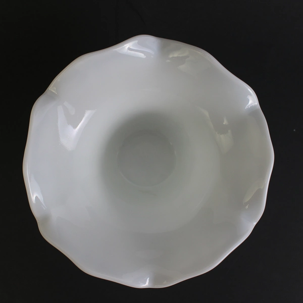 Vintage Imperial White Milk Glass Fluted Vase 6" Diameter 4" Tall