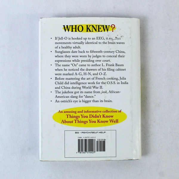 Who Knew? by David Hoffman 2001 Hardcover - Trivia About Everyday Things