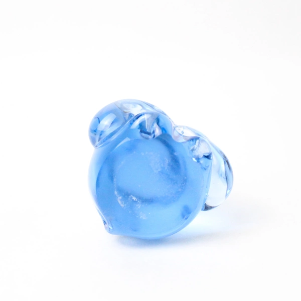 Clear Blue Glass Koala Bear Mouse Sitting Figurine Art Glass Paperweight