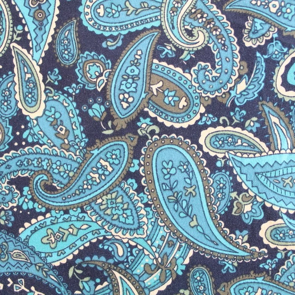 Vintage Versailles Pants Size 14 Turquoise Paisley Print Women's Trousers