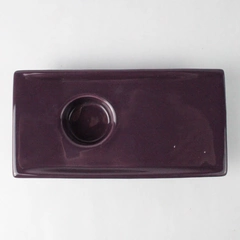 PartyLite Zen Ikebana Style Purple Rectangular Tealight Candle Holder P8086