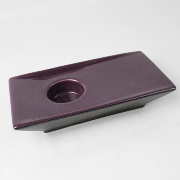 PartyLite Zen Ikebana Style Purple Rectangular Tealight Candle Holder P8086