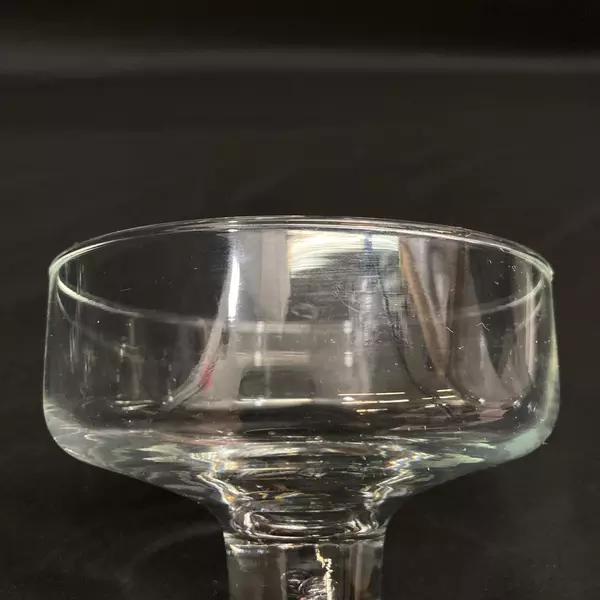 Set of 3 MCM Clear Crystal Short Stem Champagne Sherbet Glasses