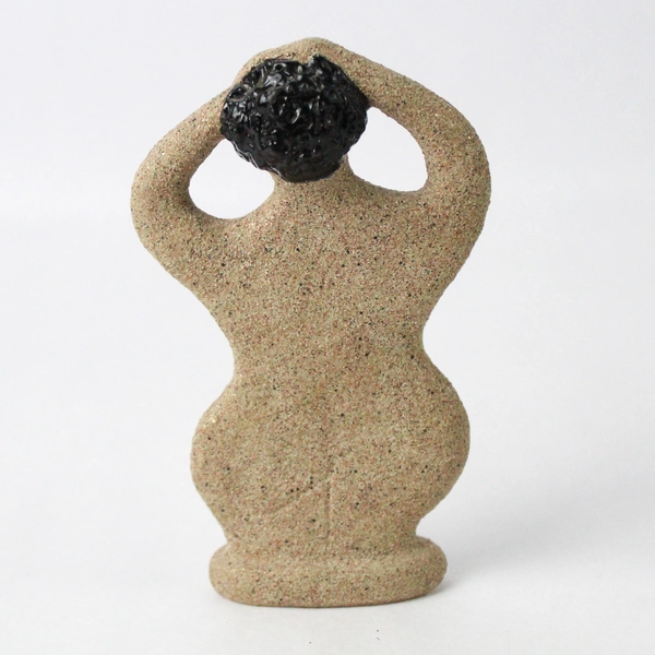 Unique Clay Female Sculpture Signed KRC 5.25"