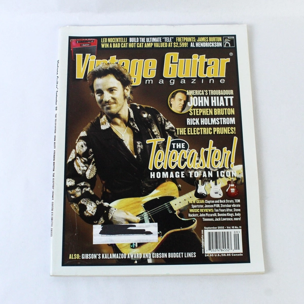 Vintage Guitar Magazine Sept 2002 - John Hiatt Tribute, Good Condition