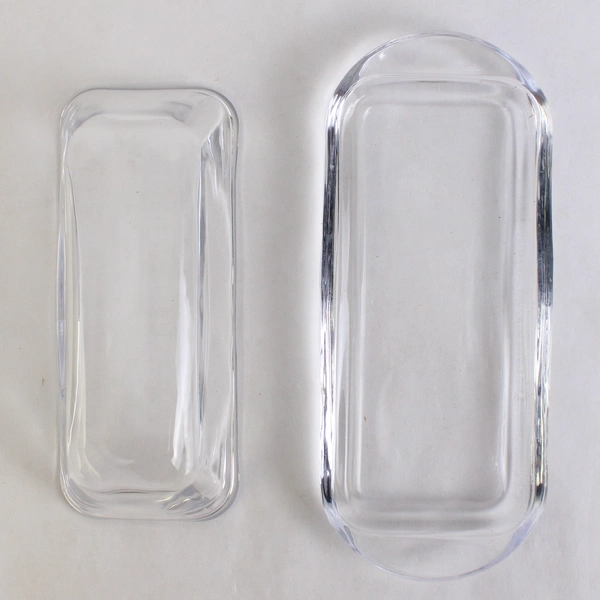 Unbranded Clear Glass Butter Dish With Lid Cover 2.5" Tall Basic