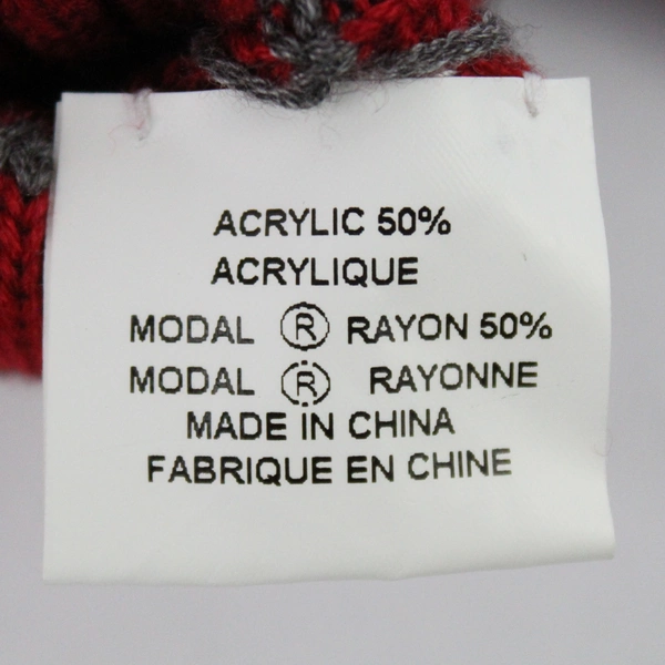 Echo Gloves Red with Stripes of Gray Black and Tan Soft Fuzzy Pompoms