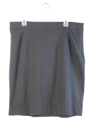 Vintage Alfred Sung Black Pencil Skirt Women's Size 16 Pleated Side Zip