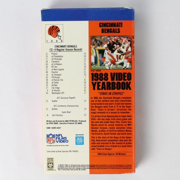 Cincinnati Bengals 1988 Video Yearbook VHS NFL Films