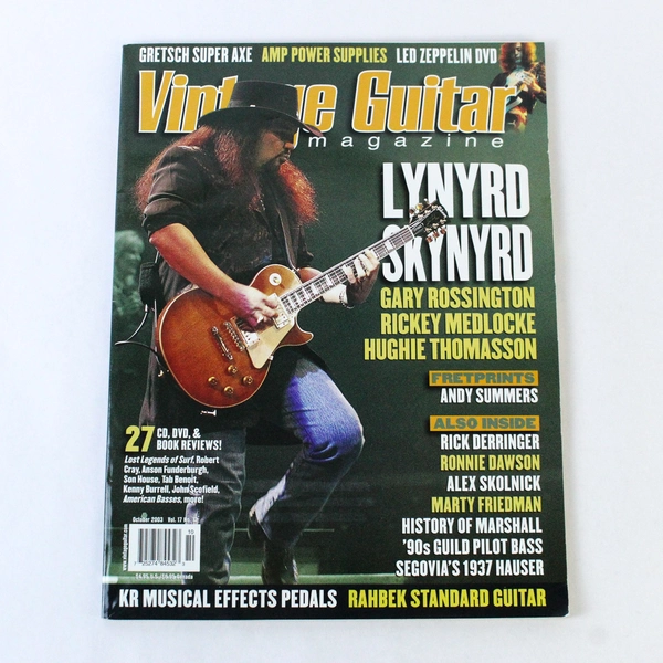 Vintage Guitar Magazine Oct 2003 Lynyrd Skynyrd & Effects Pedals Good Cond