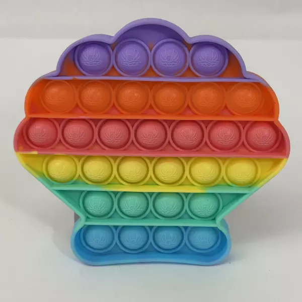 Lot of 2 Fidget Toys Pop It Shell & Popper Spinner Flower Bracelet Toy Set