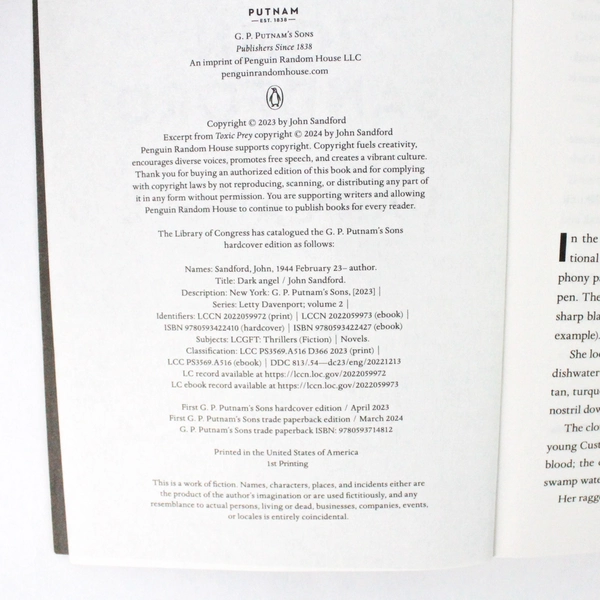 Lot Of 2 Letty Davenport Novels by John Sandford The Investigator And Dark Angel