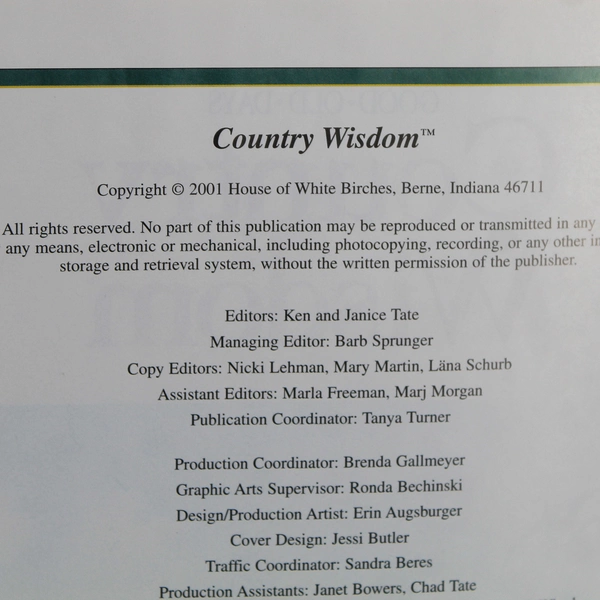 Good Old Days Country Wisdom Edited by Ken & Janice Tate Vintage 2001 HC