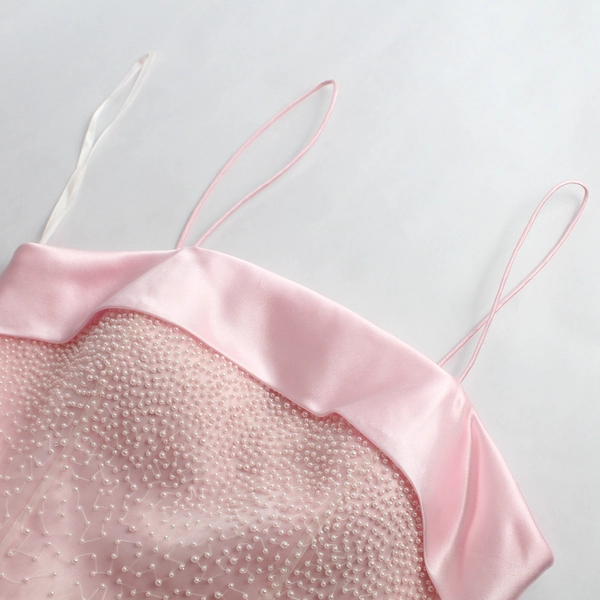 Forever Yours Pink Beaded Gown A Line Women's Size XS Prom Dress Formal