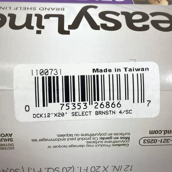 2 Duck Brand Easy Liner Non-Adhesive Shelf Liners 12-Inch x 20-Foot Brownstone