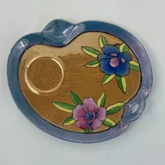 Vintage Hand Painted Lustreware Floral Snack Plate Japan Decorative Collectible