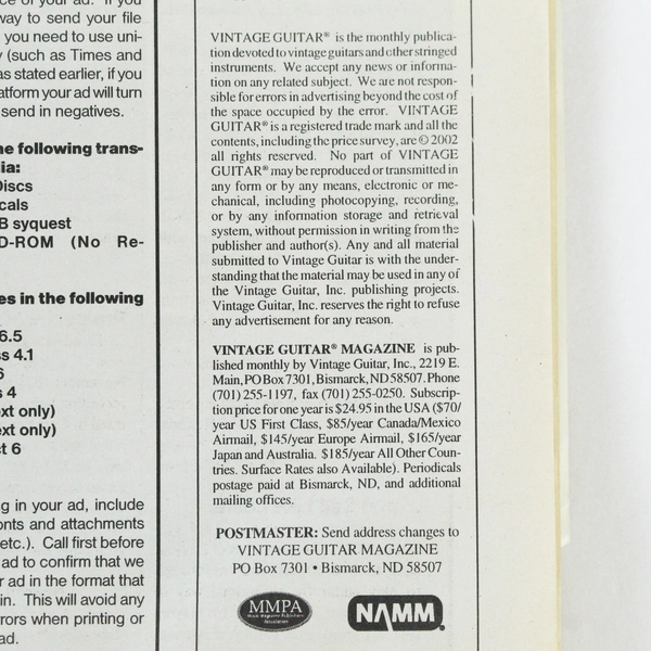 Vintage Guitar Magazine Feb 2003 Buddy Merrill Jeff Hanna Good Condition