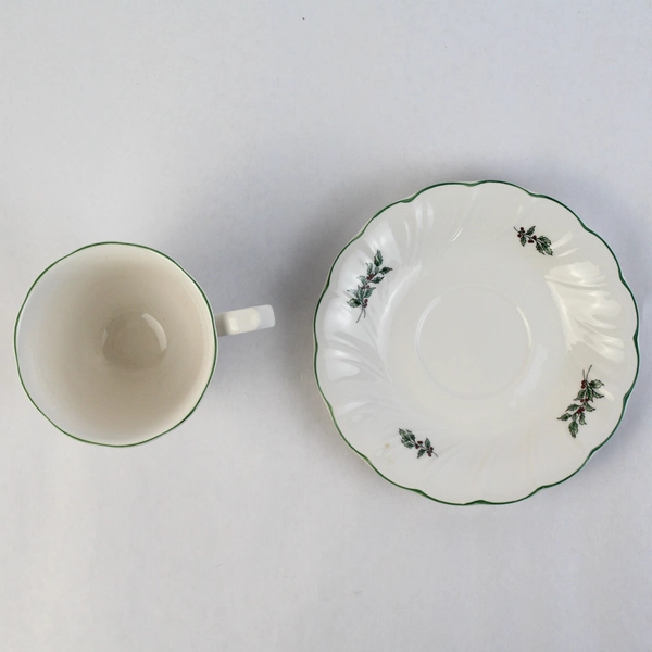 Nikko Happy Holidays Porcelain Footed Cup And Saucer Christmas Tree