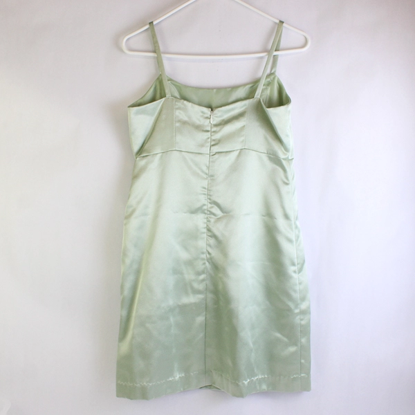 L.M. J'Berg and Finch Mint Green Satin Dress Spaghetti Strap Women's Size XS