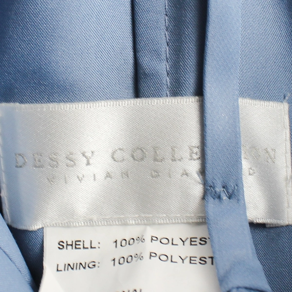 Dessy Collection Chiffon Gown Mist Blue Spaghetti Strap Women's Size 4L Formal