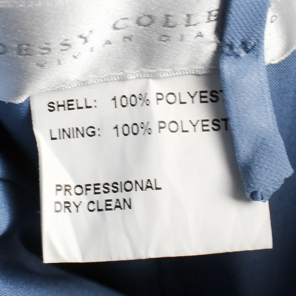 Dessy Collection Chiffon Gown Mist Blue Spaghetti Strap Women's Size 4L Formal