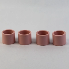 Set Of 4 Pink Round Hard Plastic Napkin Rings 