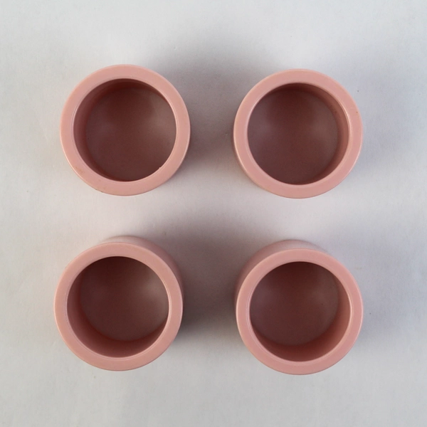 Set Of 4 Pink Round Hard Plastic Napkin Rings 