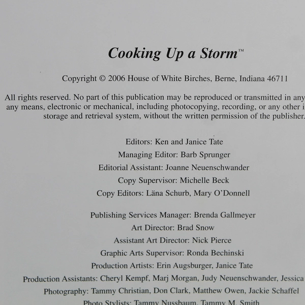 Good Old Days Cooking Up A Storm Edited by Ken & Janice Tate 2006 HC