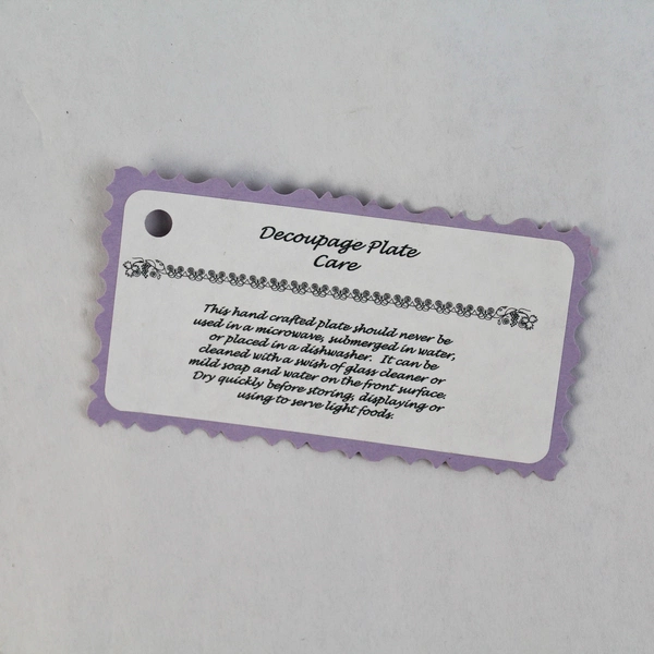 2000 Hand Crafted Decoupage Glass Plate Butterfly Pattern 9.25"