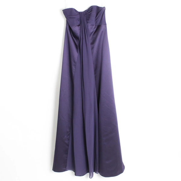 David’s Bridal Chiffon Purple Strapless Maxi Dress Size 6 Style F13274 Elegant
