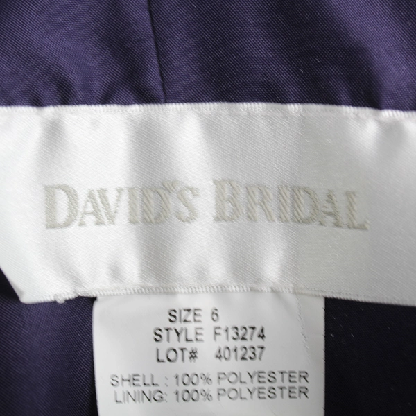 David’s Bridal Chiffon Purple Strapless Maxi Dress Size 6 Style F13274 Elegant