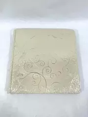 Vintage Sealed Vinyl Photo Album Beige Gold Swirls 12.5" x 12.75"