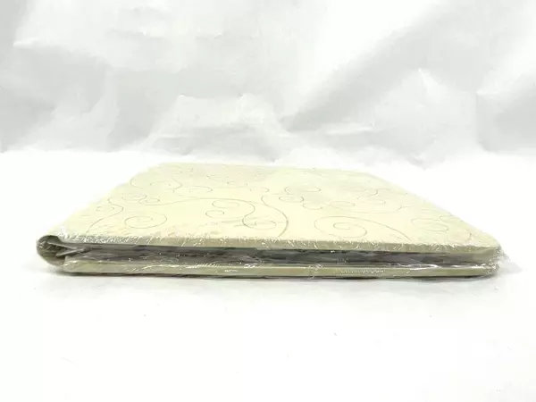 Vintage Sealed Vinyl Photo Album Beige Gold Swirls 12.5" x 12.75"