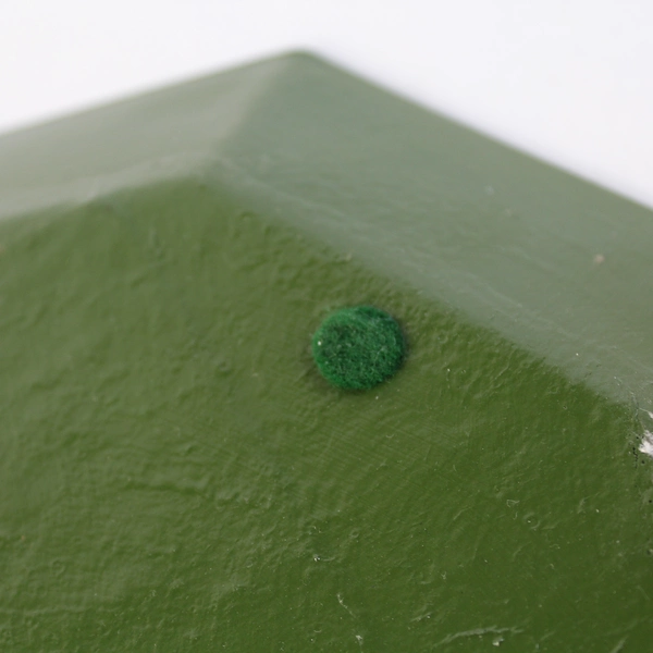 Hand Crafted Green Octagon Decoupage Glass Plate Pear Postcard Pattern 8.5"