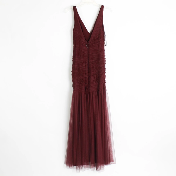 Sorella Vita Maroon Sleeveless Long Formal Bridesmaid Dress Women's Size 8