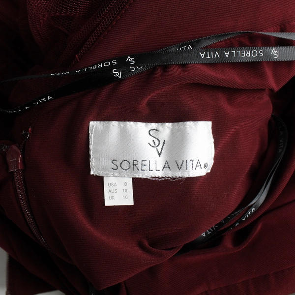 Sorella Vita Maroon Sleeveless Long Formal Bridesmaid Dress Women's Size 8