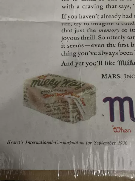 Vintage 1930 Milky Way Ad Hearst's International Cosmopolitan Andrew Loomis Art