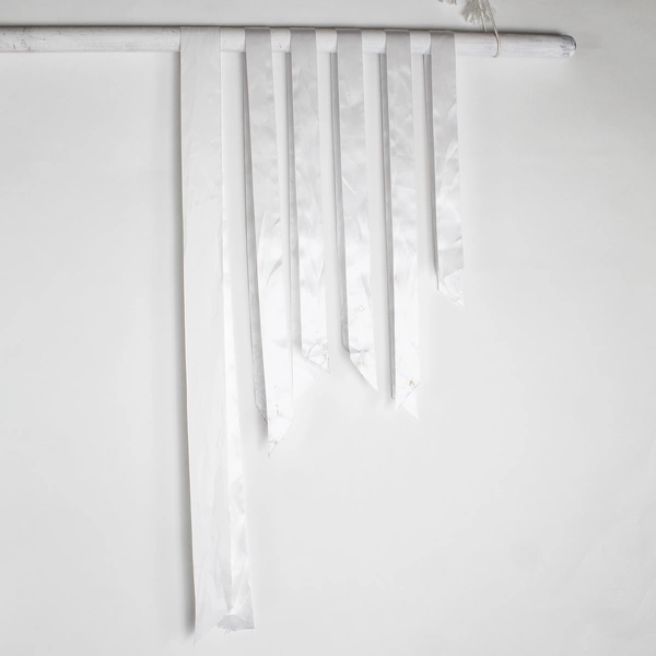 Lot of 10 Satin Ribbons or Sashes White and Ivory Bridal Decor Chair