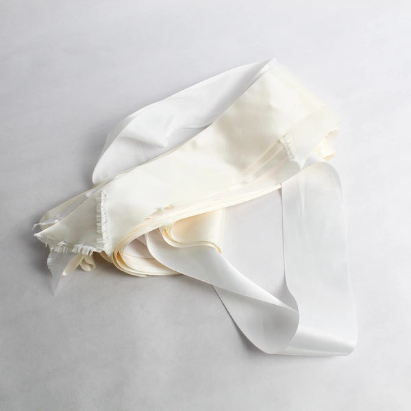 Lot of 10 Satin Ribbons or Sashes White and Ivory Bridal Decor Chair