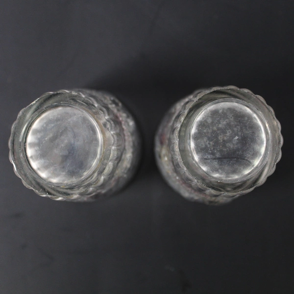 Set of 2 Vintage Westmoreland Della Robbia Embossed Glass Tumblers 3.75"