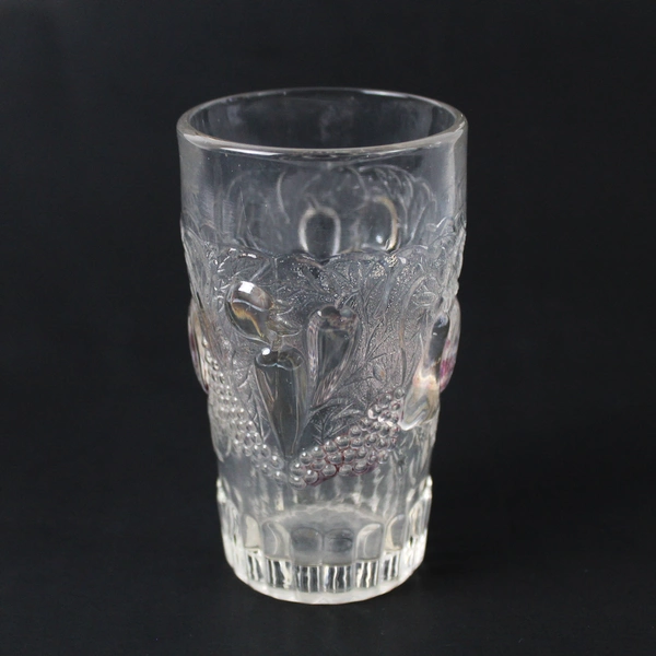 Set of 2 Vintage Westmoreland Della Robbia Embossed Glass Tumblers 3.75"