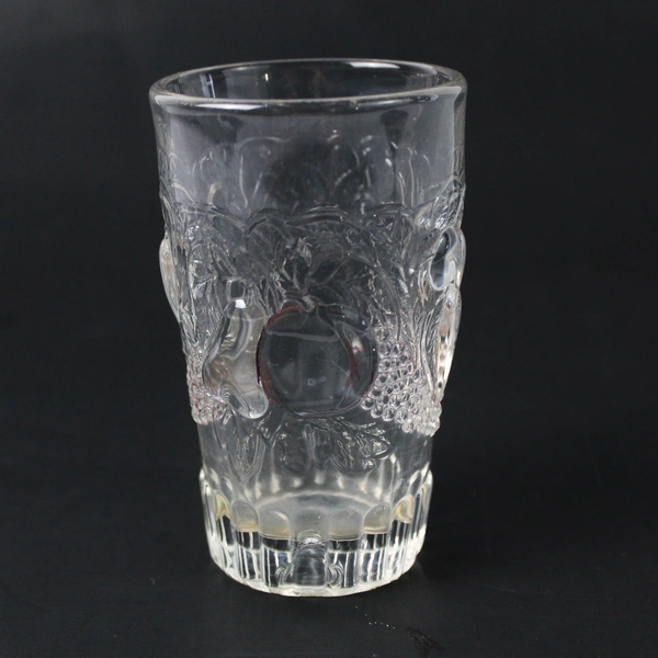 Set of 2 Vintage Westmoreland Della Robbia Embossed Glass Tumblers 3.75"