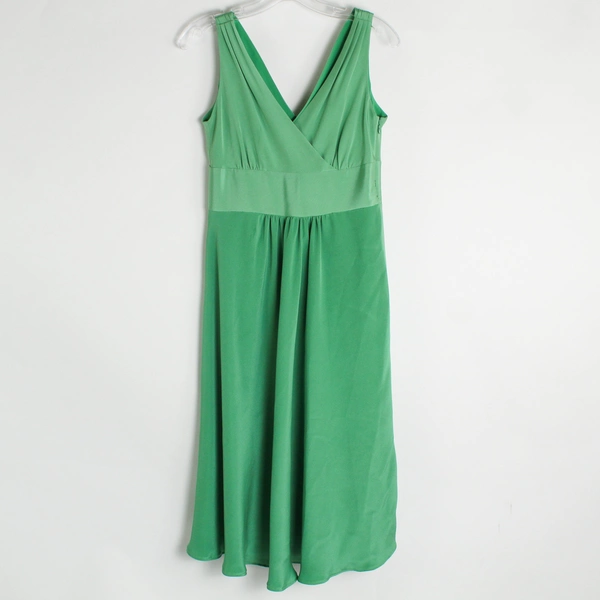 J. CREW Green Fit and Flare Silk Formal Wedding Cocktail Dress Women's Size 8