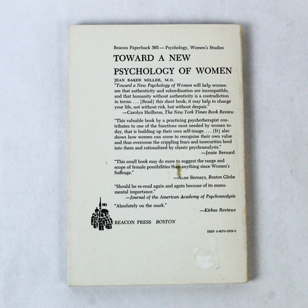 Jean Baker Miller "Toward a New Psychology of Women" 1976 Beacon Press PB