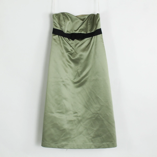 Dessy Collection Sage Green Satin Formal Bridesmaid Dress Women's Size 12