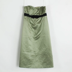 Dessy Collection Sage Green Satin Formal Bridesmaid Dress Women's Size 12