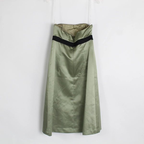 Dessy Collection Sage Green Satin Formal Bridesmaid Dress Women's Size 12