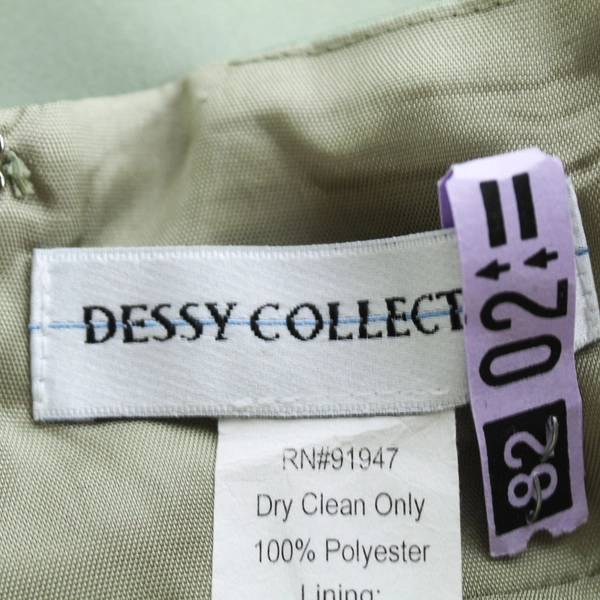 Dessy Collection Sage Green Satin Formal Bridesmaid Dress Women's Size 12