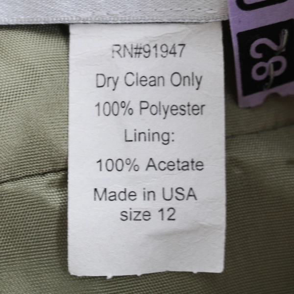 Dessy Collection Sage Green Satin Formal Bridesmaid Dress Women's Size 12