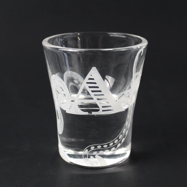 Personalized A Initial Shot Glass Engraved Octopus Arms 2.75"